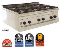 Parry PG6HP LPG Gas 6 Hob Unit